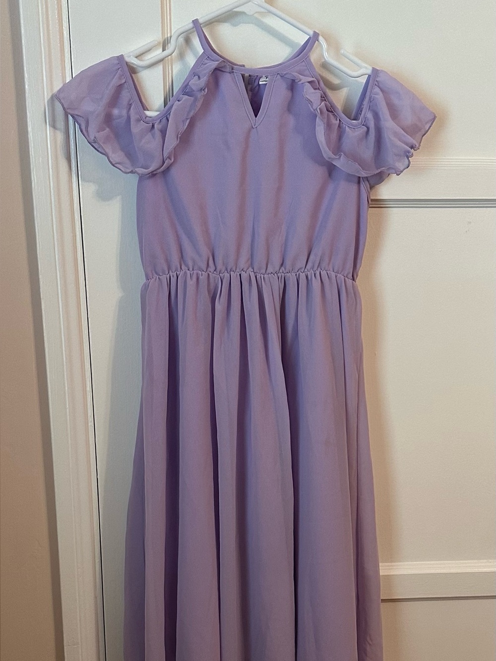 Lilac Cold-Shoulder Girls' Dress